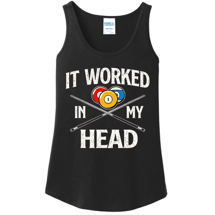 It Worked In My Head Billiard Pool Player Sports Lover Ladies Essential Tank