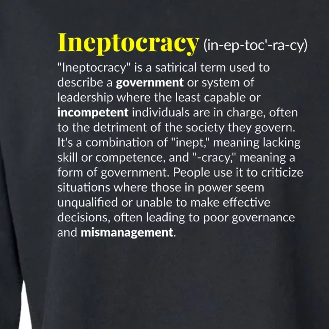 Ineptocracy Where Incompetence Is King Cropped Pullover Crew