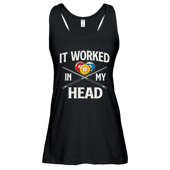 It Worked In My Head  Billiard Pool Player Sports Lover Ladies Essential Flowy Tank