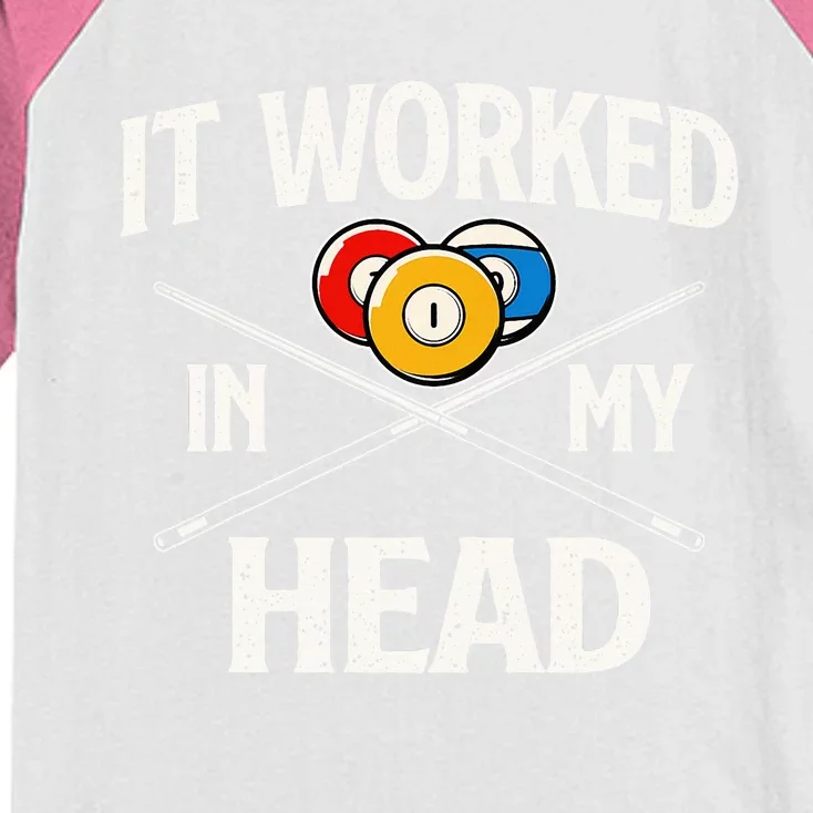 It Worked In My Head  Billiard Pool Player Sports Lover Kids Colorblock Raglan Jersey