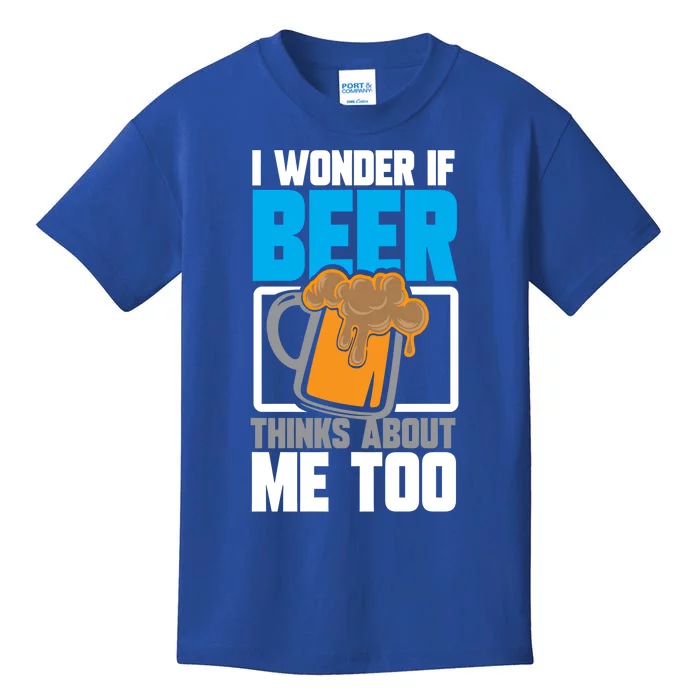 I Wonder If Beer Thinks About Me Too Cool Gift Kids T-Shirt