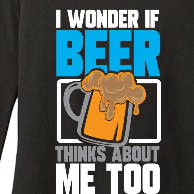 I Wonder If Beer Thinks About Me Too Gift Womens CVC Long Sleeve Shirt