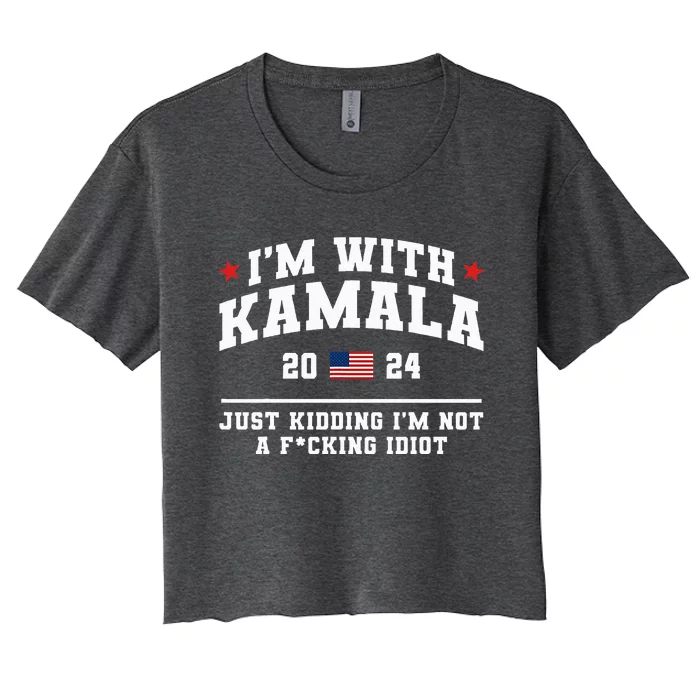 IM With Kamala Just Kidding Women's Crop Top Tee