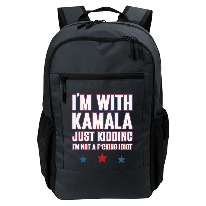 IM With Kamala Just Kidding Not Idiot Retro Election 2024 Gift Daily Commute Backpack