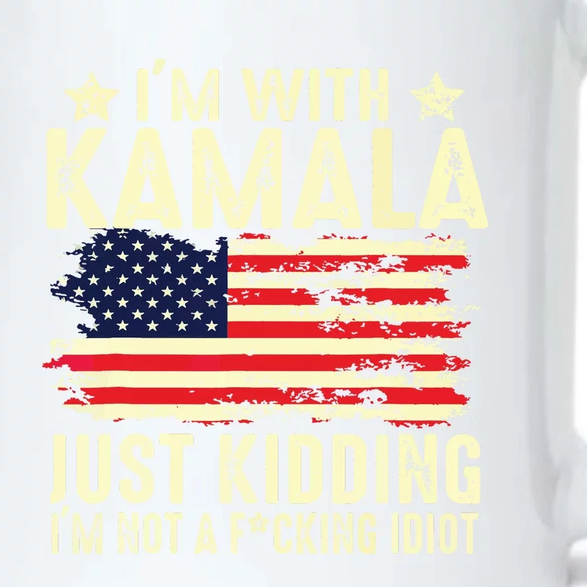 IM With Kamala Just Kidding Not Idiot Funny Election 2024 Black Color Changing Mug