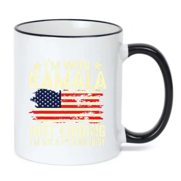 IM With Kamala Just Kidding Not Idiot Funny Election 2024 Black Color Changing Mug