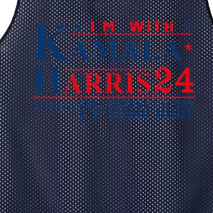 I’M With Kamala Harris 24 Just Kidding I’M Not A Fking Mesh Reversible Basketball Jersey Tank