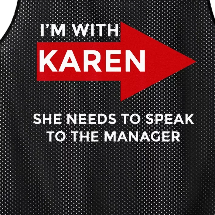 Im With Karen She Needs To Speak To The Manager Mesh Reversible Basketball Jersey Tank