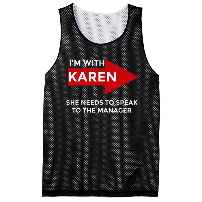 Im With Karen She Needs To Speak To The Manager Mesh Reversible Basketball Jersey Tank