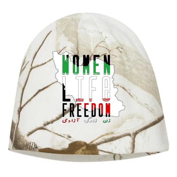 Iran Women Life Freedom Support Persian Women, Free Iran Kati - Camo Knit Beanie