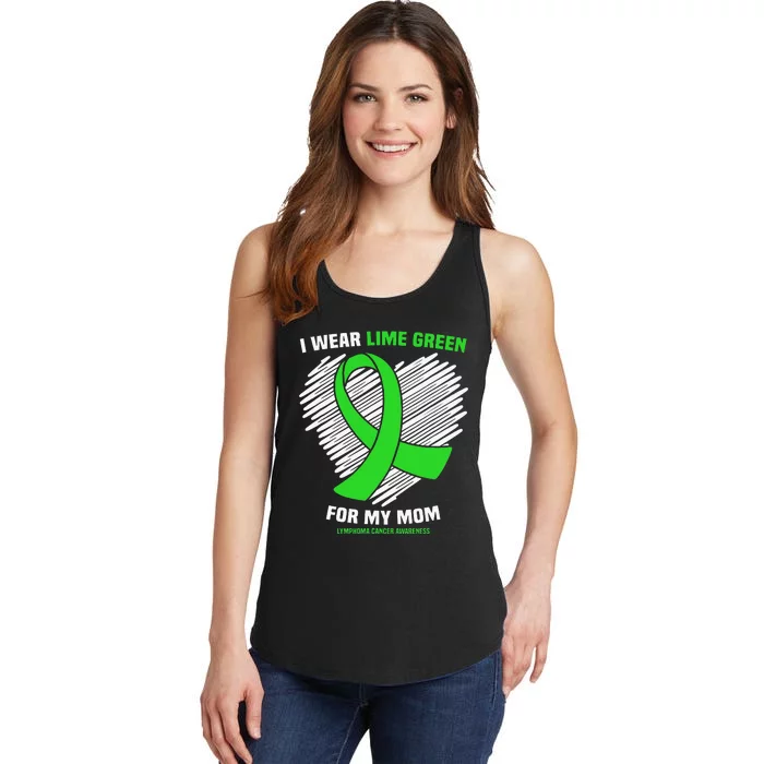 I Wear Lime Green For My Mom Lymphoma Cancer Awareness Ladies Essential Tank