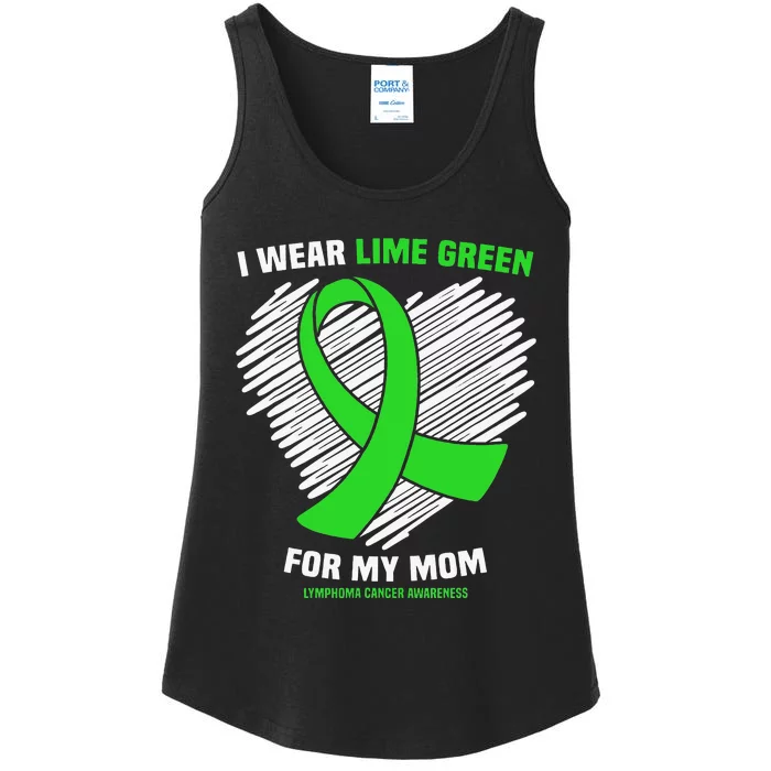 I Wear Lime Green For My Mom Lymphoma Cancer Awareness Ladies Essential Tank