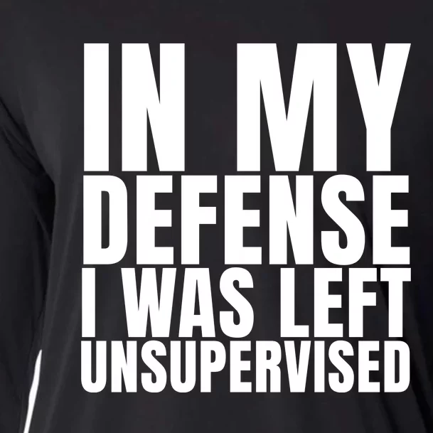 I Was Left Unsupervised White And Black Text Cooling Performance Long Sleeve Crew