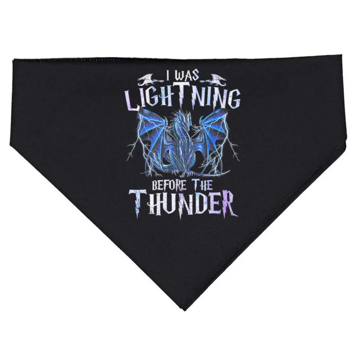 I Was Lightnings Before The Thunder Dragons Funny Dragon Lovers Gifts USA-Made Doggie Bandana