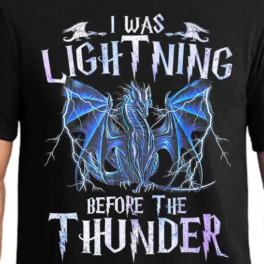 I Was Lightnings Before The Thunder Dragons Funny Dragon Lovers Gifts Pajama Set