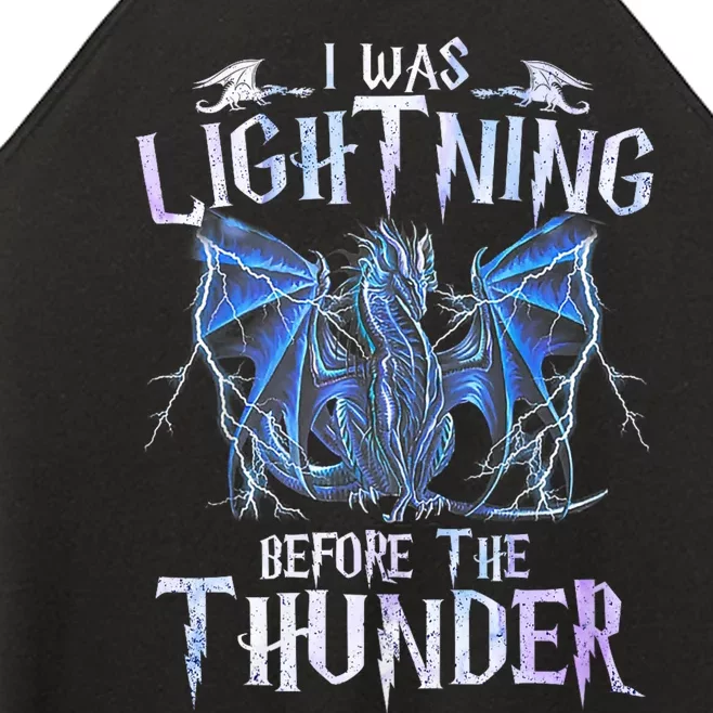 I Was Lightnings Before The Thunder Dragons Funny Dragon Lovers Gifts Women’s Perfect Tri Rocker Tank