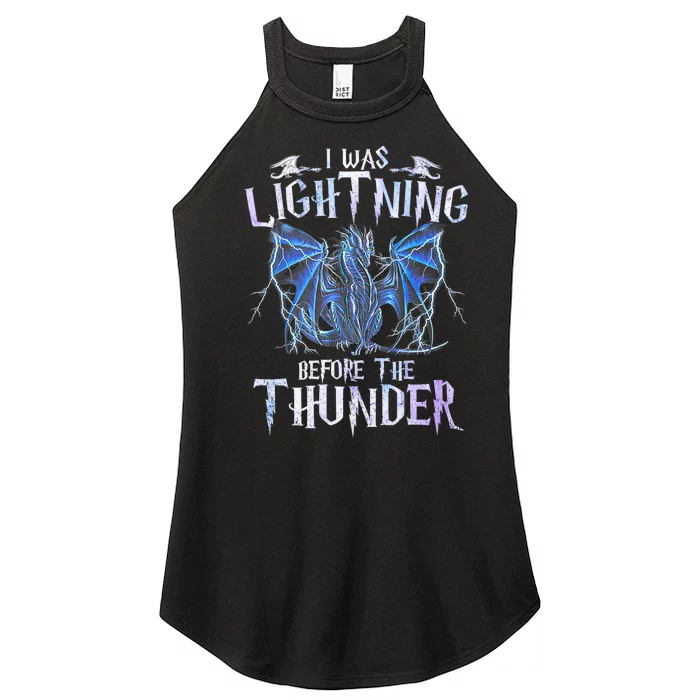 I Was Lightnings Before The Thunder Dragons Funny Dragon Lovers Gifts Women’s Perfect Tri Rocker Tank