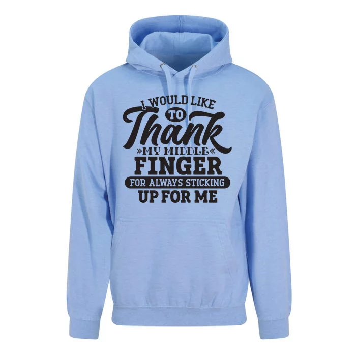 I Would Like To Thank My Middle Finger Unisex Surf Hoodie