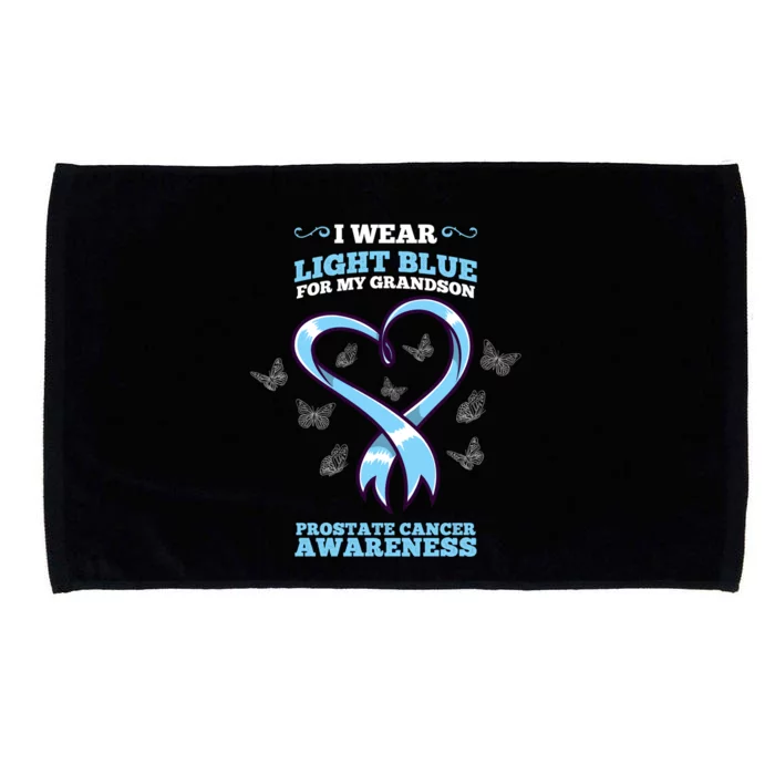 I Wear Light Blue For My Grandson Prostate Cancer Awareness Funny Gift Microfiber Hand Towel