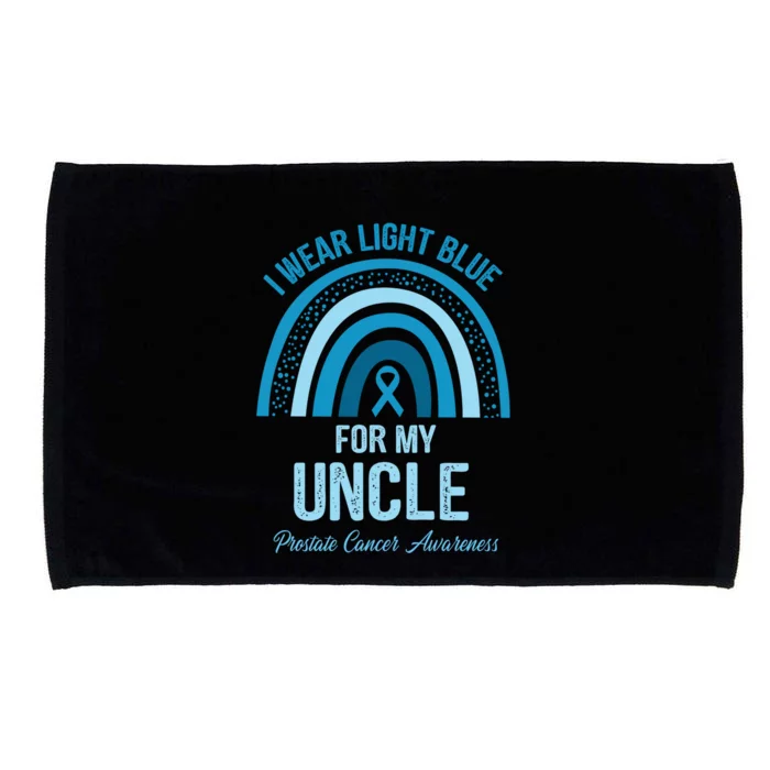 I Wear Light Blue For My Uncle Prostate Cancer Awareness Gift Microfiber Hand Towel