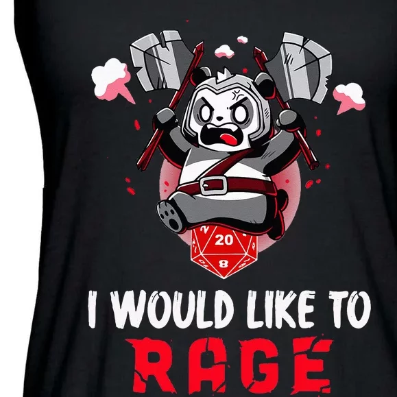 I Would Like To Rage Barbarian Panda Tabletop Gamers Ladies Essential Flowy Tank