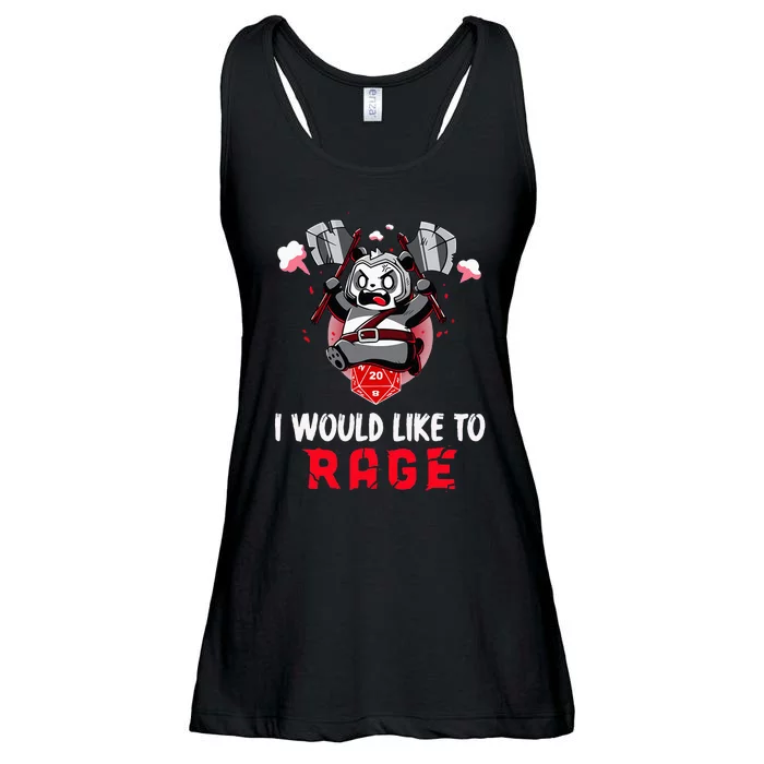 I Would Like To Rage Barbarian Panda Tabletop Gamers Ladies Essential Flowy Tank