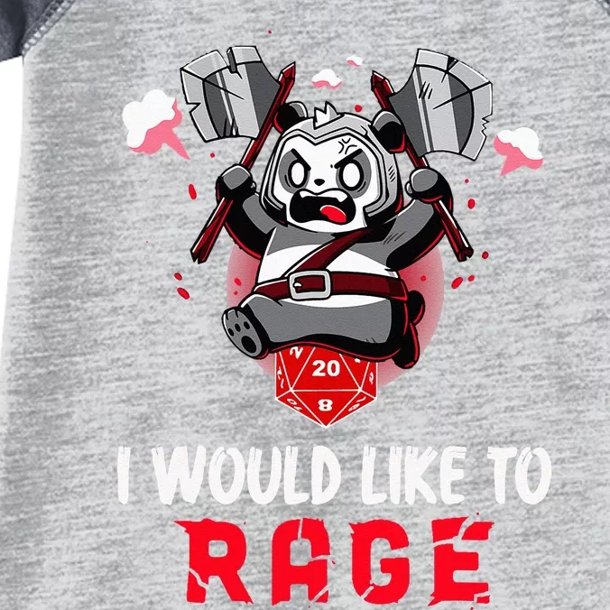 I Would Like To Rage Barbarian Panda Tabletop Gamers Infant Baby Jersey Bodysuit