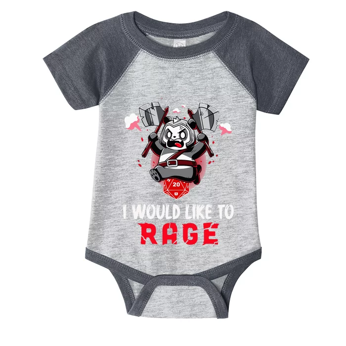 I Would Like To Rage Barbarian Panda Tabletop Gamers Infant Baby Jersey Bodysuit