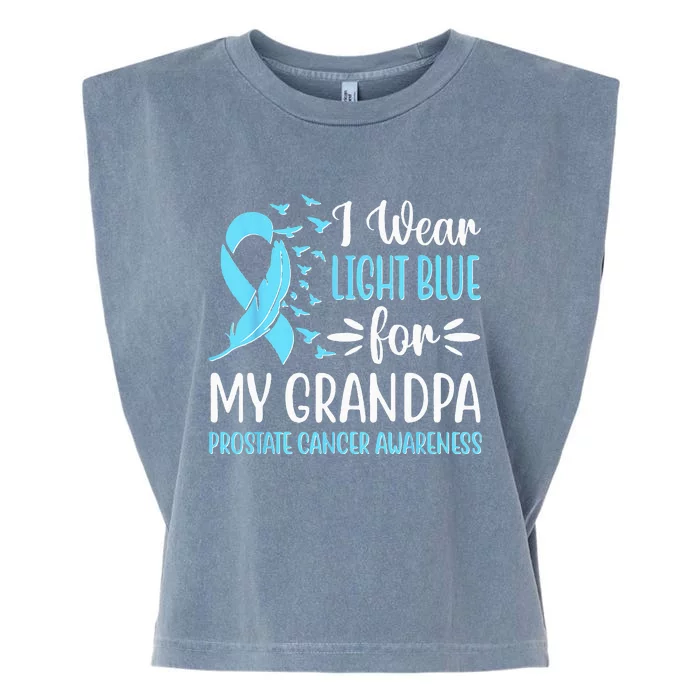 I Wear Light Blue For My Grandpa Prostate Cancer Awareness Garment-Dyed Women's Muscle Tee