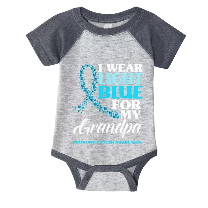 I Wear Light Blue For My Grandpa Prostate Cancer Awareness Infant Baby Jersey Bodysuit