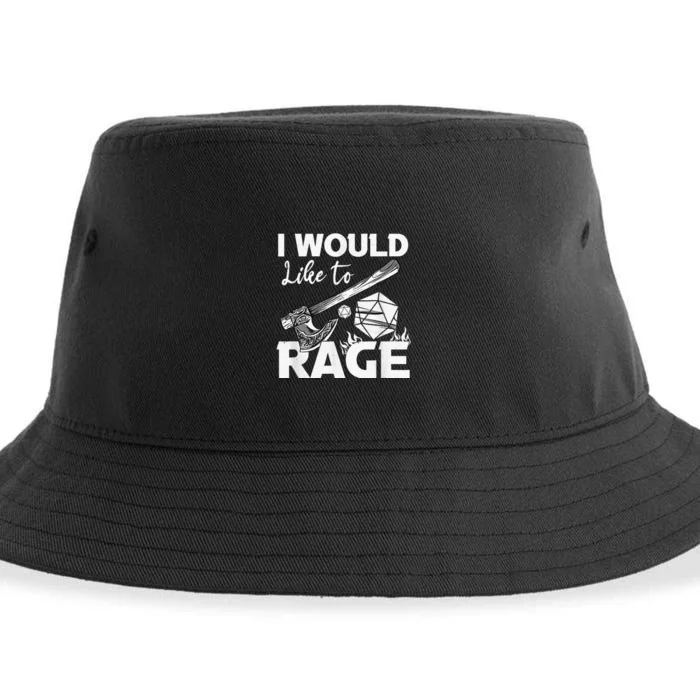 I Would Like To Rage Tabletop B.Arbarian Role Play Ttrpg Rpg Sustainable Bucket Hat