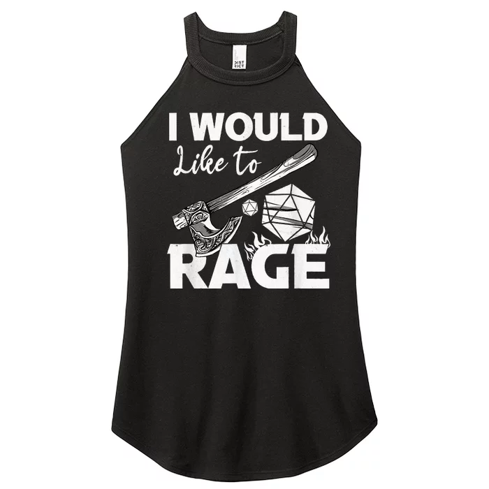 I Would Like To Rage Tabletop B.Arbarian Role Play Ttrpg Rpg Women’s Perfect Tri Rocker Tank