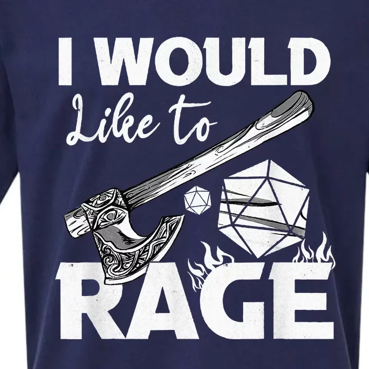 I Would Like To Rage Tabletop B.Arbarian Role Play Ttrpg Rpg Sueded Cloud Jersey T-Shirt