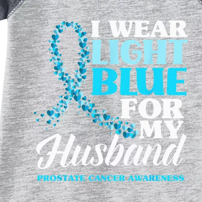 I Wear Light Blue For My Husband Prostate Cancer Awareness Infant Baby Jersey Bodysuit