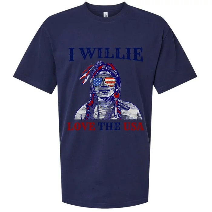 I Willie Love The Usa Gift Proud American Funny 4th Of July Cool Gift Sueded Cloud Jersey T-Shirt