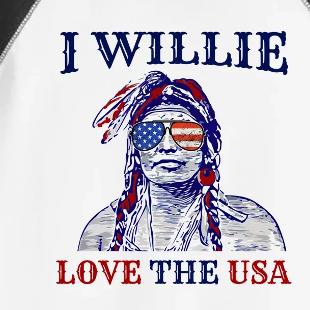 I Willie Love The Usa Gift Proud American Funny 4th Of July Cool Gift Toddler Fine Jersey T-Shirt