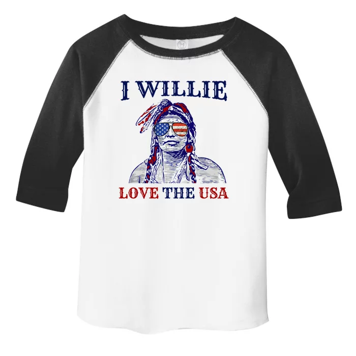 I Willie Love The Usa Gift Proud American Funny 4th Of July Cool Gift Toddler Fine Jersey T-Shirt