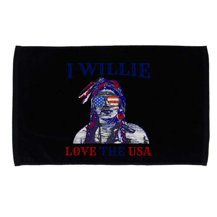 I Willie Love The Usa Great Gift Proud American Funny 4th Of July Cool Gift Microfiber Hand Towel