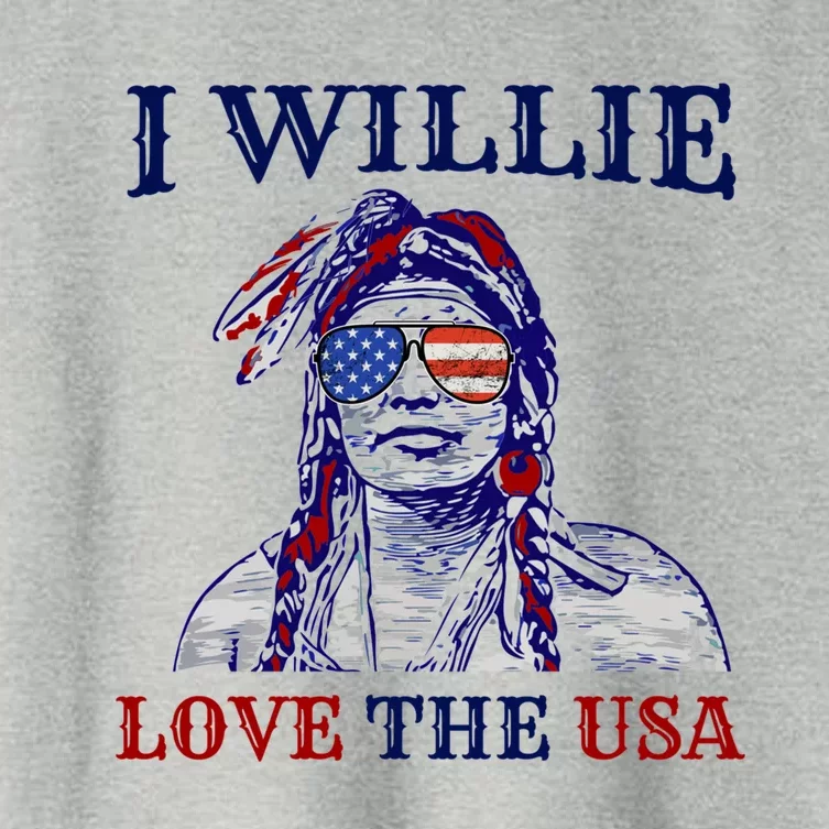 I Willie Love The Usa Great Gift Proud American Funny 4th Of July Cool Gift Women's Crop Top Tee