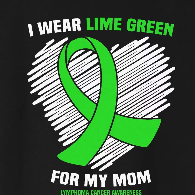 I Wear Lime Green For My Mom Lymphoma Cancer Awareness Women's Crop Top Tee