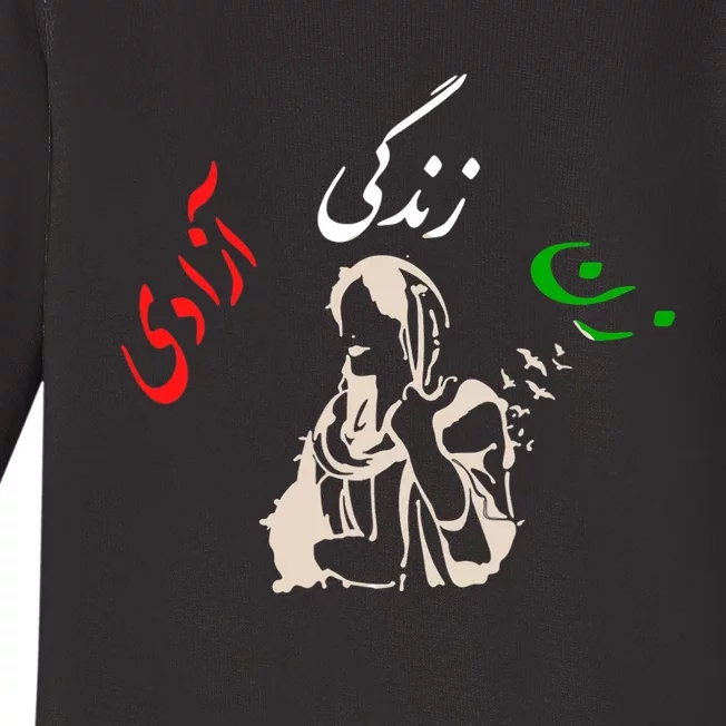 Iranian Women Life Freedom Zan Zendegi Azadi Baby Long Sleeve Bodysuit