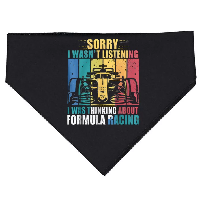 I WasnT Listening I Was Thinking About Formula Racing USA-Made Doggie Bandana