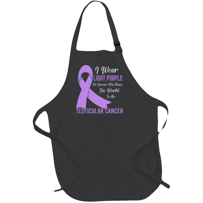 I Wear Light Purple For Someone Testicular Cancer Awareness Full-Length Apron With Pocket