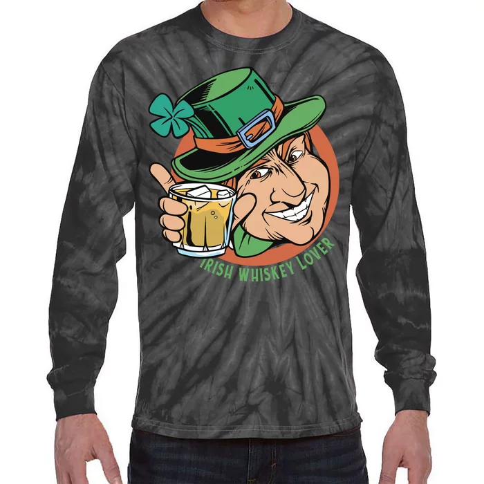 Irish Whiskey Lover St Patricks Day Tie-Dye Long Sleeve Shirt