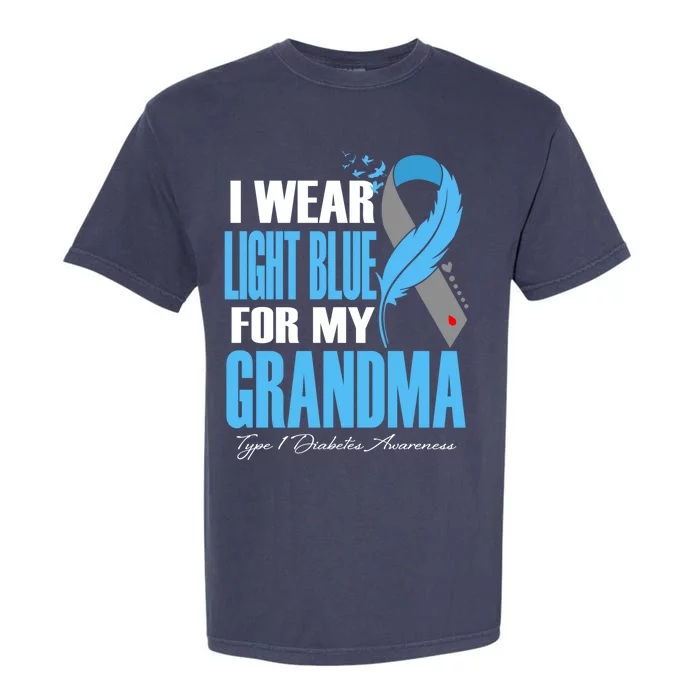 I Wear Light Blue For My Grandma Type 1 Diabetes Awareness Funny Gift Garment-Dyed Heavyweight T-Shirt