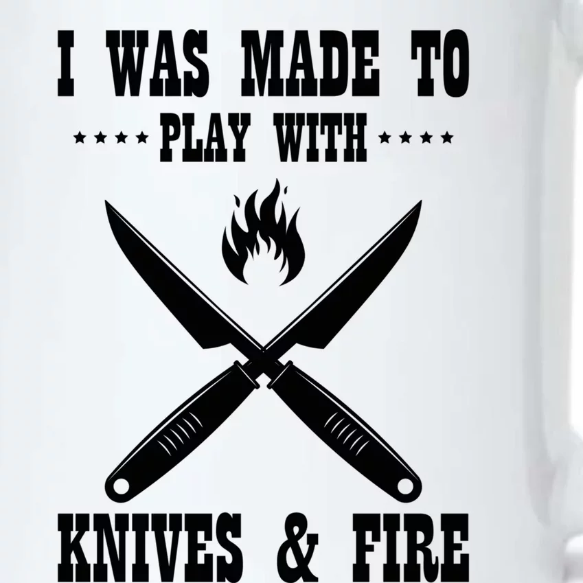 I Was Made To Play With Knives And Fire Chefs Cooks Culinary Gift Black Color Changing Mug