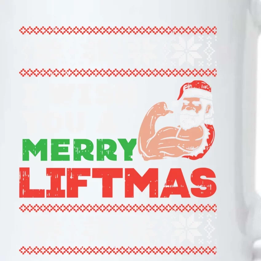 I Wish Merry Liftmas Ugly Christmas Sweater Gym Santa Gift Funny Gift Black Color Changing Mug