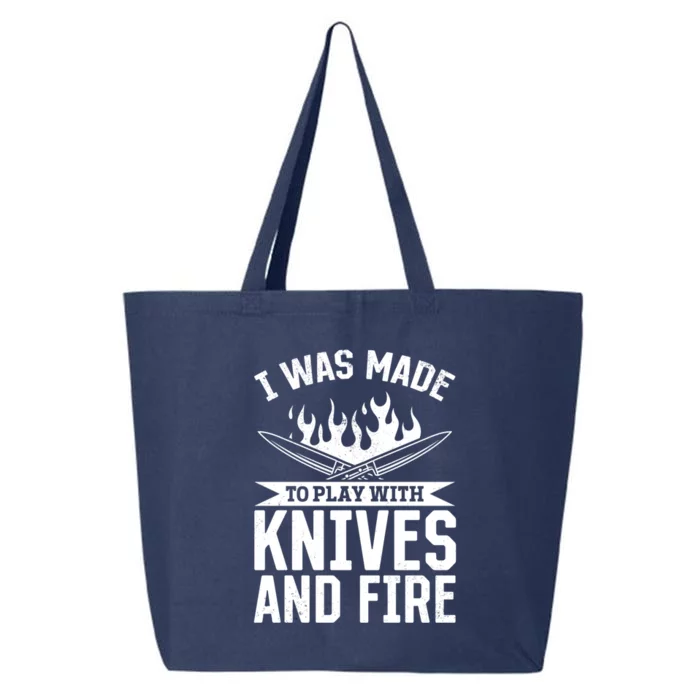 I Was Made To Play With Knives And Fire Kitchen Chef Cooking Great Gift 25L Jumbo Tote