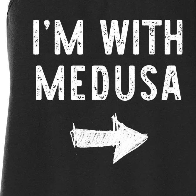 IM With Medusa Costume Halloween Matching Couple Women's Racerback Tank