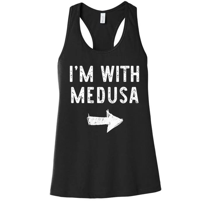 IM With Medusa Costume Halloween Matching Couple Women's Racerback Tank